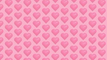 3d animation minimal pastel pink heart shapes pattern moving background video