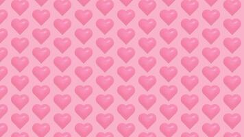 3d animation minimal pastel pink heart shapes pattern moving background video