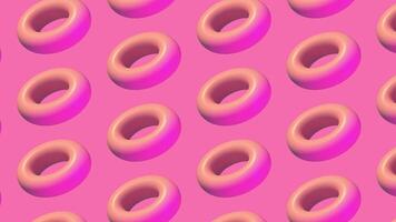 3D animation of geometric donut shapes background loop video