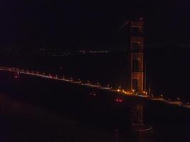 Famous Golden Gate Bridge, San Francisco at night, USA photo