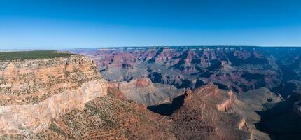 Grand Canyon aerial scene. Panorama in beautiful nature landscape scenery in Grand Canyon National Park. photo