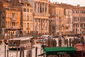 Stunning View of Grand Canal in Venice, Italy - Daytime Shot of Iconic Venetian Architecture photo