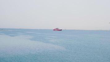 groot reis schip vervoeren mensen turist Aan Open zee. groot schip. video