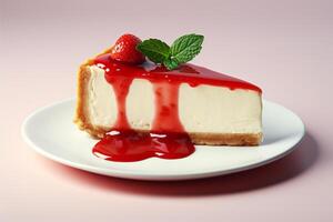 AI generated Piece of cheesecake photo