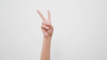 Woman's hands showing encouragement on white background video