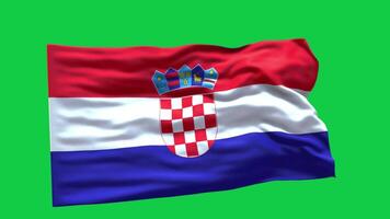 Croacia bandera 3d hacer ondulación animación movimiento gráfico aislado en verde pantalla antecedentes video