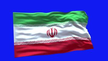 Iran Flag 3d render waving animation motion graphic isolated on green screen background video