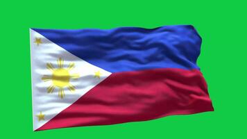 Philippines Flag 3d render waving animation motion graphic isolated on green screen background video