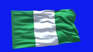 Nigeria Flag 3d render waving animation motion graphic isolated on green screen background video