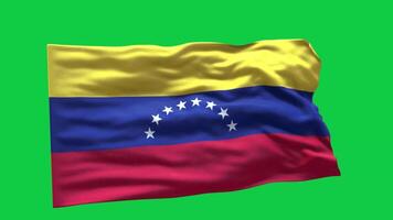 Venezuela Flag 3d render waving animation motion graphic isolated on green screen background video