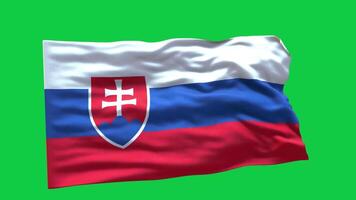 Slovakia Flag 3d render waving animation motion graphic isolated on green screen background video