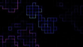 abstrakt Neon- Platz Pixel Tetris Digital Anzeige dynamisch Mehrfarbig Animation elektronisch Geräte Hintergrund Video