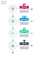 plantilla de infografía de concepto de negocio con análisis foda. vector