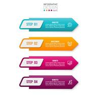 Infographic template business concept with workflow. vector