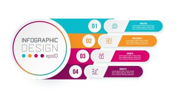 Infographic template business concept with diagram. vector