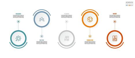 Plantilla de infografía empresarial de gráfico de línea de tiempo. vector