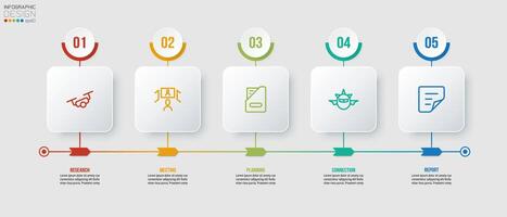 Timeline chart business infographic template. vector