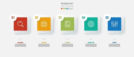 concepto de negocio de plantilla infográfica con paso. vector