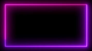 Neon border light animated rectangle borders video 4K Resolution