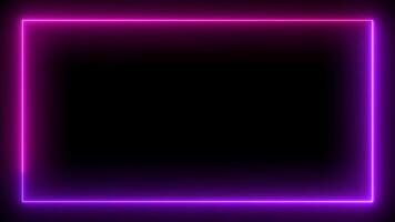 Neon border light animated rectangle borders video 4K Resolution