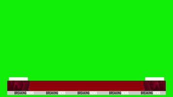 Breaking news blank lower third 4k green screen animation video