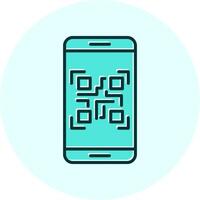 teléfono inteligente qr código vector icono