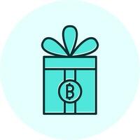 regalo bitcoin vector icono