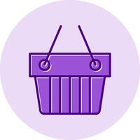 icono de vector de cesta de compras