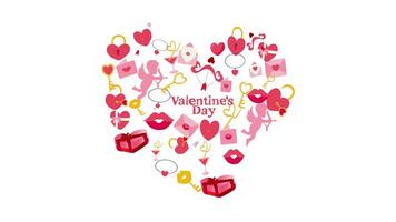 animated illustration cartoon character happy valentine day stiker icons video