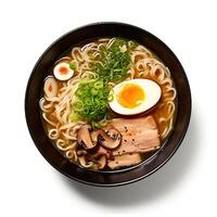 ai generado ramen sopa de cerca foto