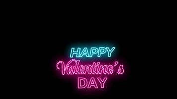 animated neon happy valentines day video
