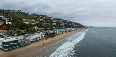 Malibu beach aerial view in California near Los Angeles, USA. photo