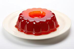 AI generated Jelly dish isolated on white background photo