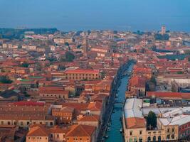 Aerial view of Murano island in Venice lagoon, Italy photo