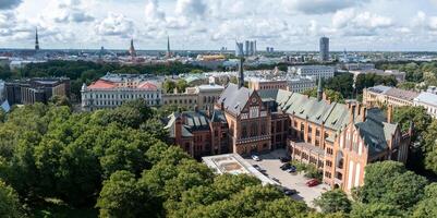 Beautiful aerial Riga view from above. photo