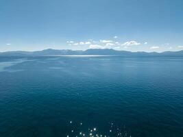 Beautiful aerial view of the Tahoe lake from above in California, USA. photo