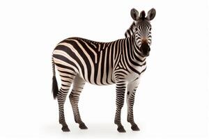 AI generated zebra isolated on white background photo