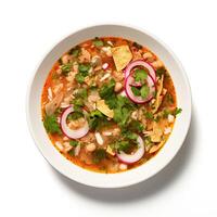 AI generated Posole soup closeup photo