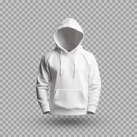 AI generated white hoodie mockup isolated background photo