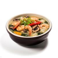 AI generated Sinigang soup closeup photo