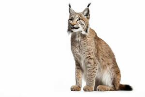 AI generated lynx isolated on white background photo