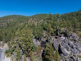 Beautiful aerial view of the Tahoe lake from above in California, USA. photo