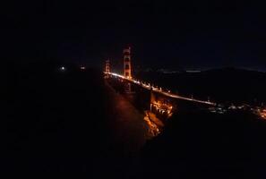 Famous Golden Gate Bridge, San Francisco at night, USA photo