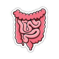 Free vector, human intestine sticker doodle illustration vector