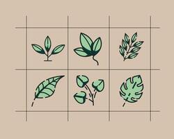 leaf  with pot icon asset graphic vector