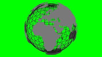 pianeta terra rotante su suo proprio asse, ciclo continuo animazione di il terra sfera video