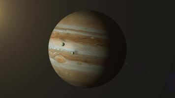 animated illustration 3d rendering of the Jupiter planet and orbiting moons video