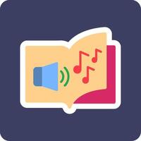 icono de vector de libro de audio