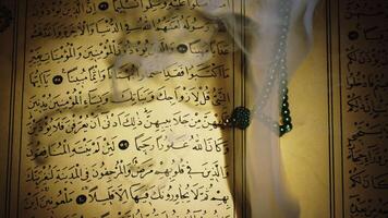 Religion The Book of Islam Quran and Rosary Beads video