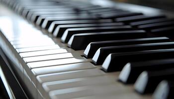 AI generated a close up view of a piano keyboard photo